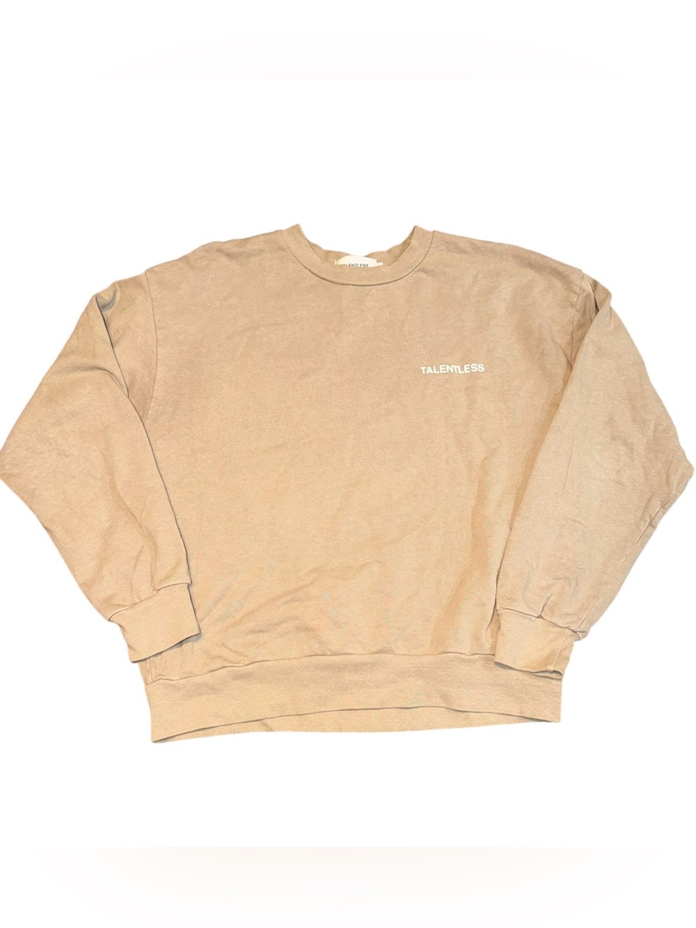 TALENTLESS Women’s Lightweight Crewneck Sweatshirt in Toffee Color, Size Small